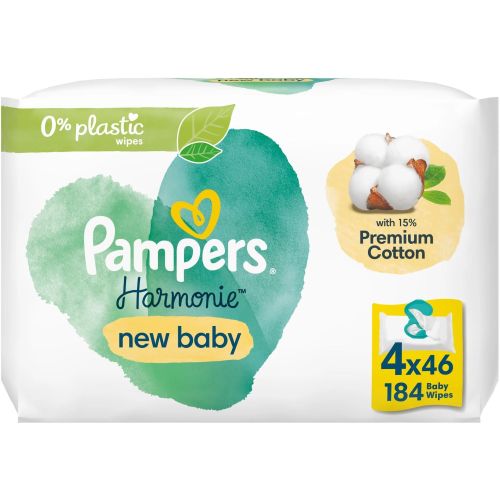 Pampers Harmonie мокри кърпи за новородено, 2 бр. х 46 бр. (92 бр.)