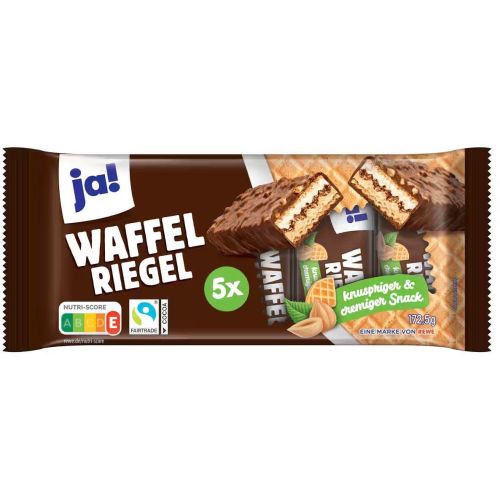 JA! вафлени блокчета с млечен, лешников и нуга крем, обвити с млечен шоколад, 5 бр. х 34.5 г (172.5 г)
