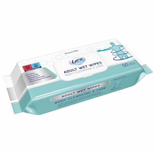 Lara Care мокри кърпички за възрастни без алкохол (50 бр.)