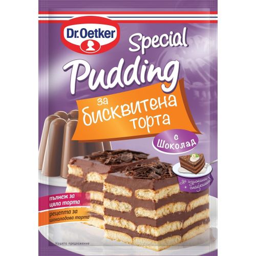 Dr. Oetker специален пудинг за бисквитена торта шоколад (90 г)