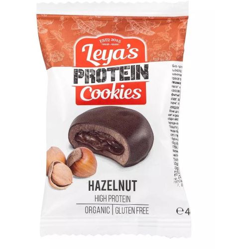 Leya's Protein Cookies био протеинов десерт с лешници и черен шоколад (40 г)