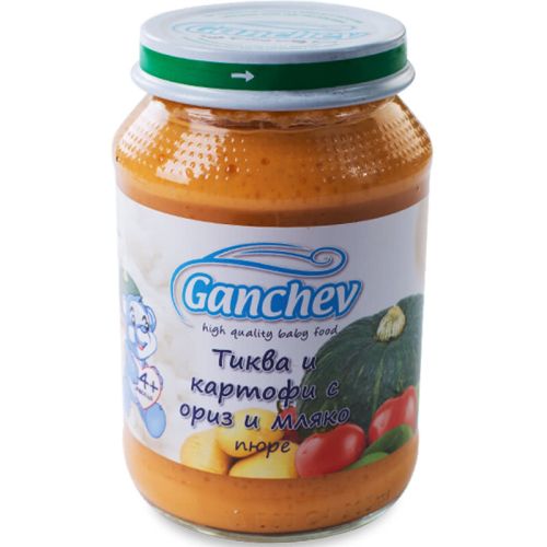 Ганчев пюре от тиква, ориз и мляко (190 г)