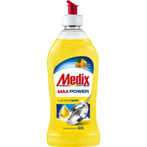 Medix Max Power Gel Sunny Lemon препарат за ръчно измиване на съдове (415 мл)