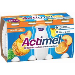 Danone Actimel млечна напитка мултифрут, 8 бр. x 100 г (800 г)