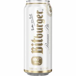 Bitburger Premium Pils бира, кен (500 мл)