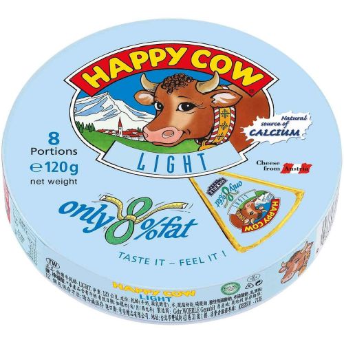 Happy Cow топено сирене лайт, секторно (120 г)