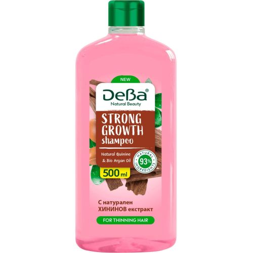 Deva Natural Beauty Strong Growth шампоан с хинин и арган за изтощена коса (500 мл)