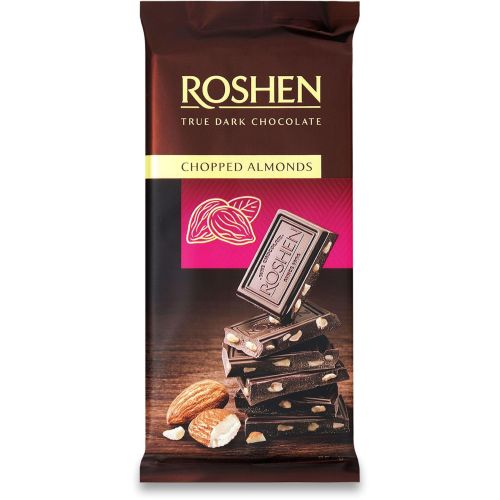 Roshen Chopped Almonds черен шоколад със солен бадем (85 г)