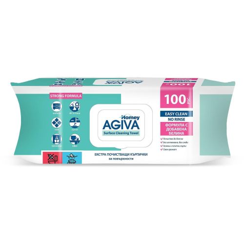 Agiva Homey универсални влажни кърпи с белина, с капак (100 бр.)