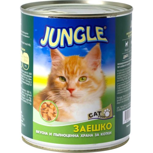 Jungle храна за котки хапки заек, консерва (820 г)