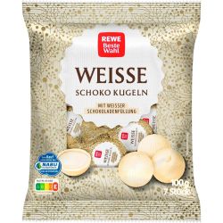 REWE мини топчета с бял шоколад и крем (100 г)