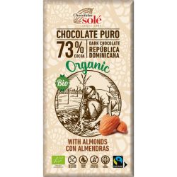 Chocolates Sole био черен шоколад с бадеми 73% (150 г)