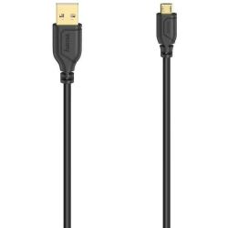 Hama Flexi-Slim кабел USB 2.0 мъжко към Micro USB мъжко, 0.75 м (1 бр.)
