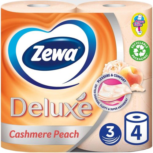 Zewa Deluxe Cashmere Peach трипластова тоалетна хартия (4 бр.)
