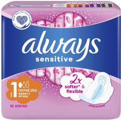 Always Ultra Sensitive Normal дамски превръзки (10 бр.)