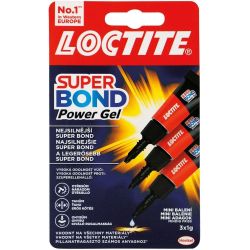 Loctite Super Bond Power Gel секундно лепило гел, 3 бр. х 1 г (3 г)