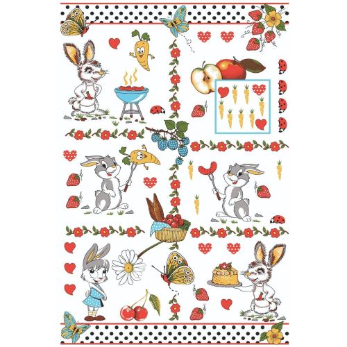 Великденска кухненска кърпа с ресни, 40 см х 60 см (1 бр.)