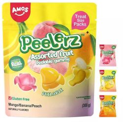 Amos Peelerz Gummy асорти праскова, манго и банан (300 г)