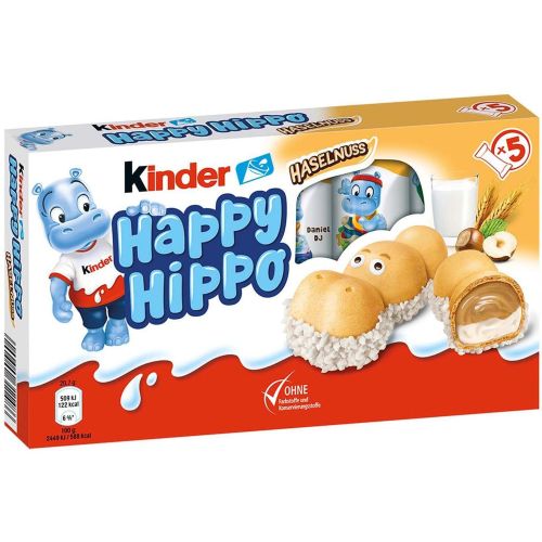 Kinder Happy Hippo десерт с лешници, 5 бр. х 20.7 г (103.5 г)