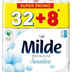 Milde Premium Sensitive трипластова тоалетна хартия (40 бр.)