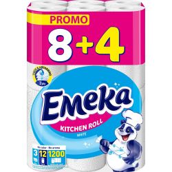 Emeka трипластова кухненска ролка бяла, без аромат (12 бр.)
