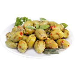 Зелени маслини на грил с пикантен дресинг Carpos, на килограм (1 кг)