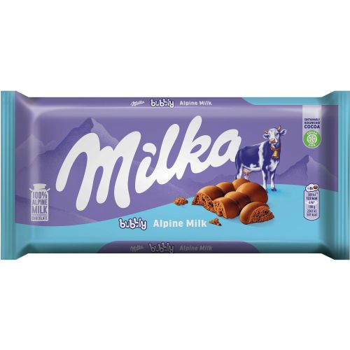 Milka Bubbly Alpine Milk млечен шоколад с балончета (90 г)