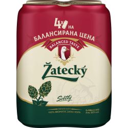 Zatecky Hus светла бира, 4 бр. х 500 мл, кен (2 л)