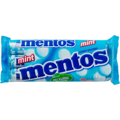 Mentos бонбони с мента, 3 бр. х 38 г (114 г)