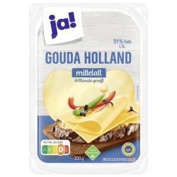 Ja! сирене гауда, срядно зряло, 48% (300 г)