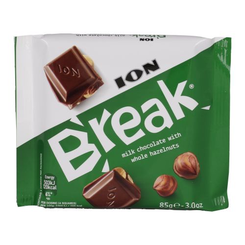 ION Break млечен шоколад с цели лешници (85 г)