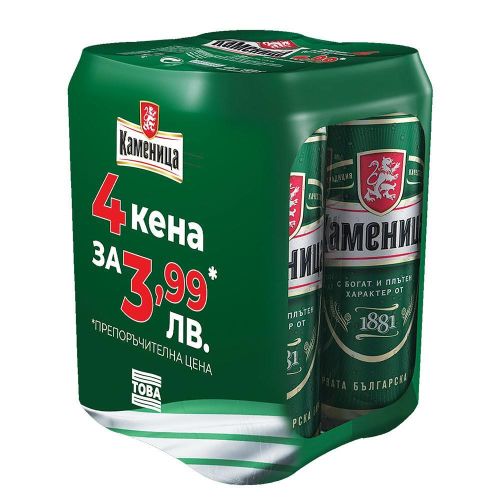 Каменица бира в кен, 4 бр. х 500 мл (2 л)