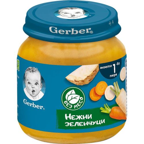 Gerber пюре нежни зеленчуци, 6+ месеца (125 г)