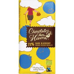 Chocolates From Heaven био черен шоколад с боровинки 72% (100 г)
