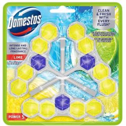 Domestos Power 5 ароматизатор за тоалетна лимон, 3 бр. х 50 г (150 г)