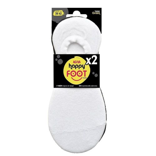 Happy Foottopia Premium терлици от памук, бял и черен, 39-42 номер (2 бр.)