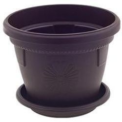 Саксия гербер диаметър 20 см тъмнокафява с подложка (1 бр.)