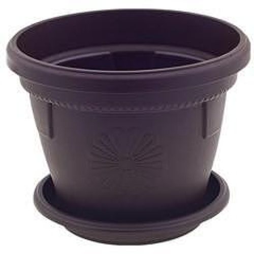 Саксия гербер диаметър 20 см тъмнокафява с подложка (1 бр.)