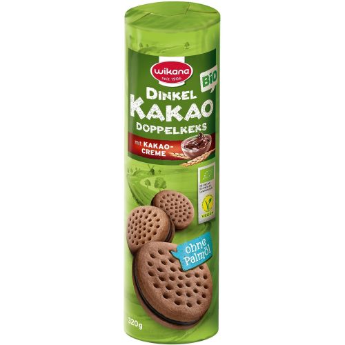 Wikana био бисквити със спелта и какаов крем, веган (320 г)