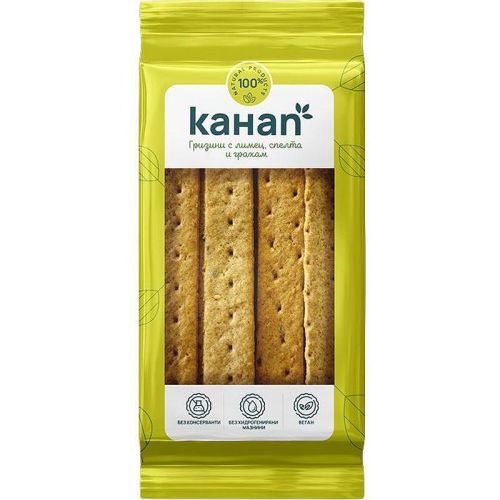 Канап веган гризини с лимец, спелта и грахам (150 г)