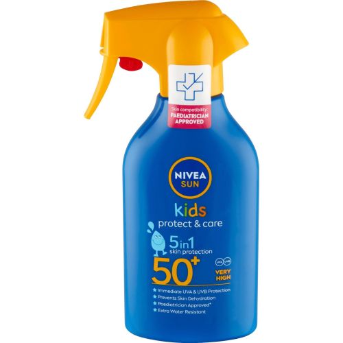 Nivea Sun Kids цветен слънцезащитен спрей, помпа SPF 50+ (270 мл)