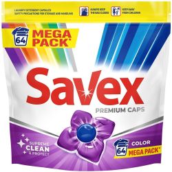 Savex Premium Caps Color капсули за цветно пране, 64 пранета (64 бр.)