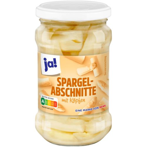Ja! консервирани нарязани бели аспержи (280 г)