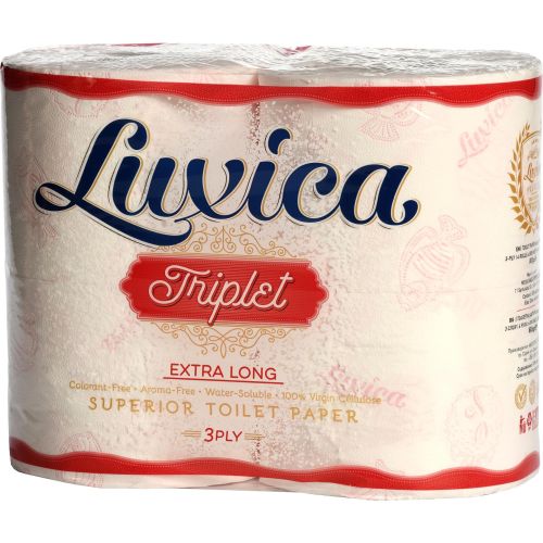 Luxica Triplet Decor тоалетна хартия, 3 пласта, 800 г, 4 бр. (4 бр.)