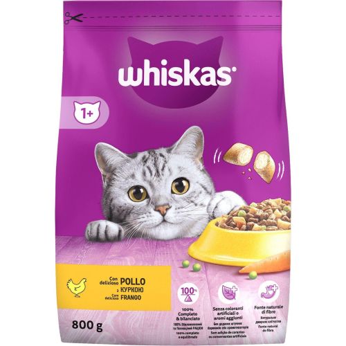 Whiskas пилешки гранули, храна за котки (800 г)