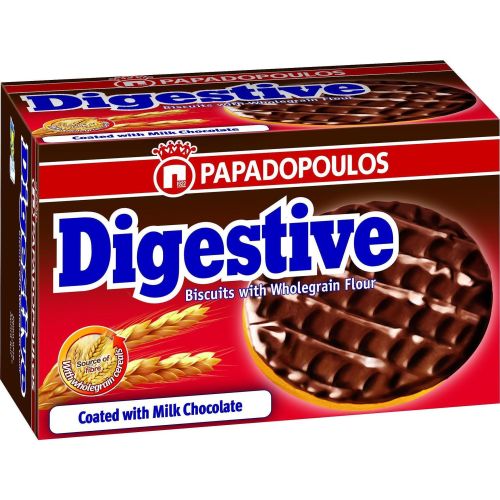 Papadopoulos Digestive бисквити с млечен шоколад (200 г)