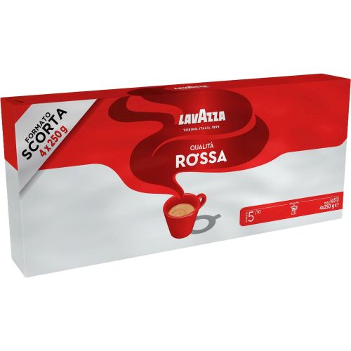 Lavazza Qualita Rossa мляно кафе, 4 бр. х 250 г (1 кг)