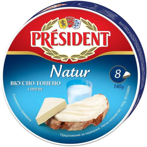 President топено сирене натурално 45% (140 г)