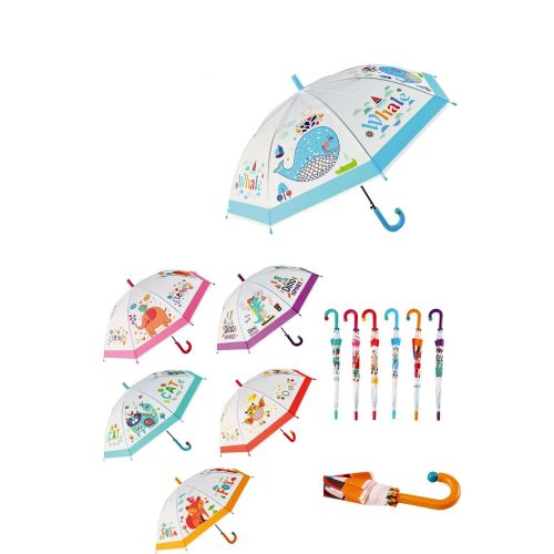 Детски чадър за дъжд, различни разцветки (1 бр.)