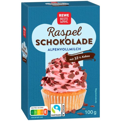 REWE настърган фин млечен шоколад (100 г)